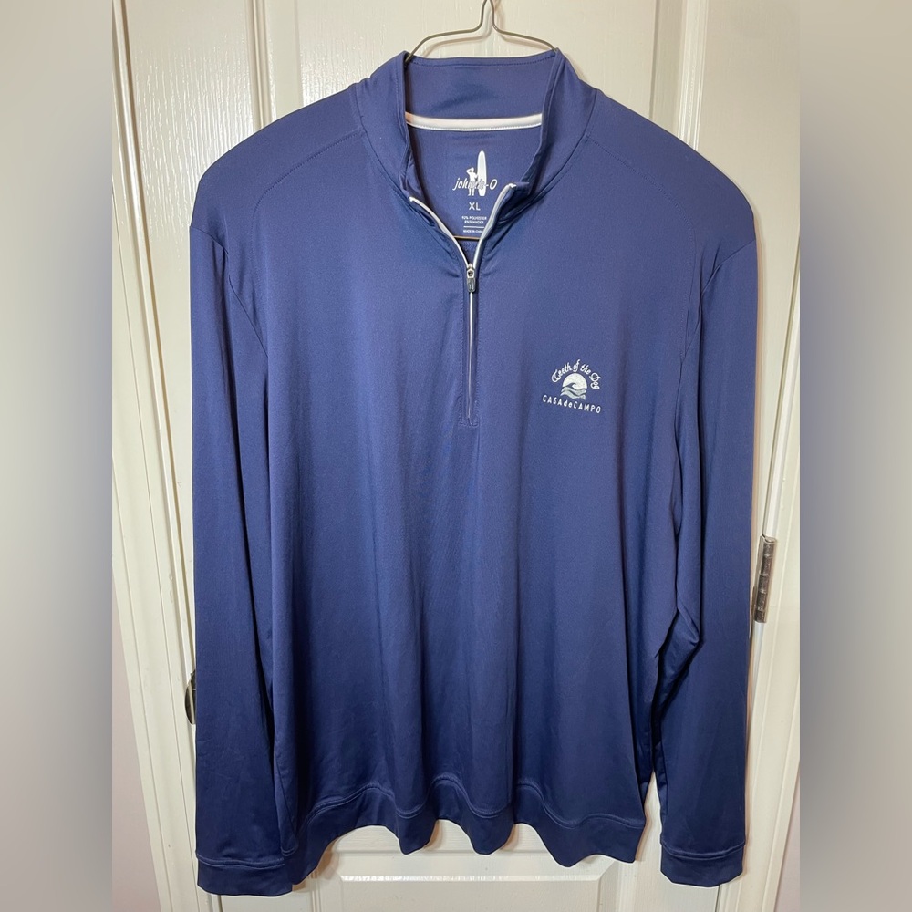 johnnie-O Men's Navy Zip-Up Pullover featuring Casa de Campo Golf Club